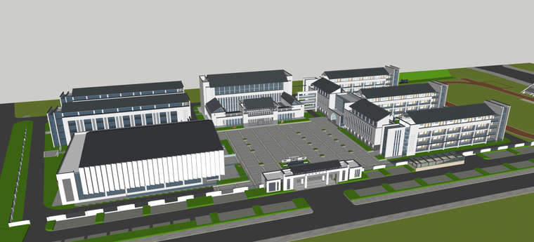 [湖南]株洲市天元区新马小学建筑模型设计（ 新中式风格）-株洲市天元区新马小学 新中式 (12)