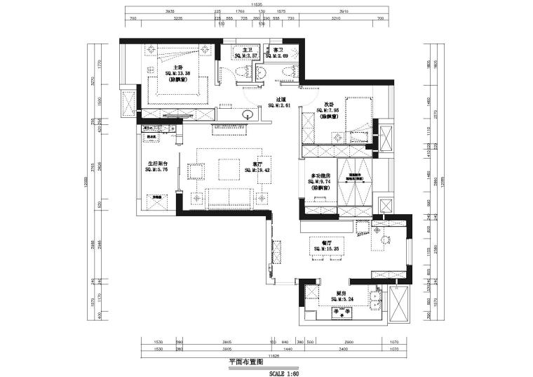 室外施工图设计说明资料下载-[湖北]武汉保利心语样板间CAD施工图+实景图