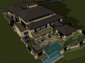 田园法式风格独栋别墅建筑模型设计（水石国际）