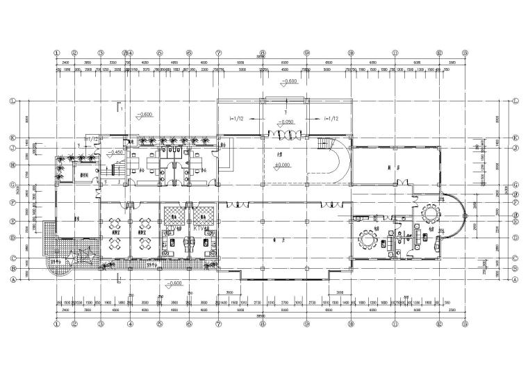 [山西]某居住区阁楼会所建筑施工图-05底层平面图