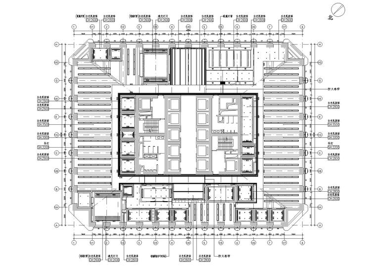 [广东]广州摩拉贸易有限公司办公室施工图-天花布置图