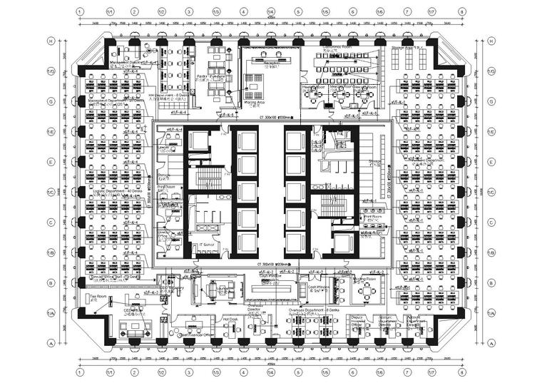 [广东]广州摩拉贸易有限公司办公室施工图-插座配电平面图