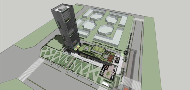 3d商业建筑模型欧式资料下载-徽尚广场综合商业建筑模型设计（现代风格）