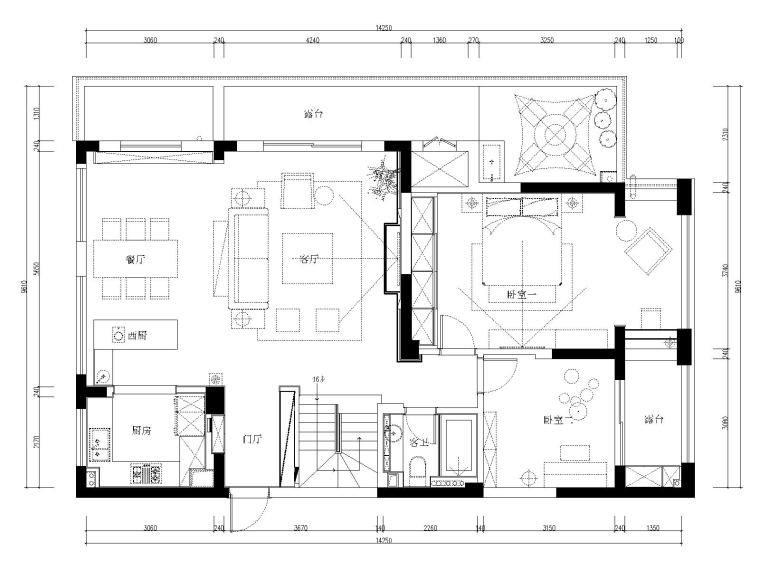 设计房装修资料下载-[浙江]杭州新湖果岭三居室样板房装修施工图