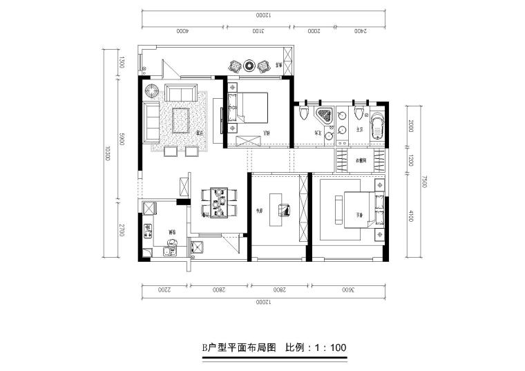 奶茶店施工图效果图资料下载-[杭州]赤壁西湖国际广场户型施工图+效果图