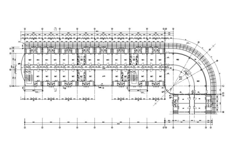 [广东]L型宿舍楼建筑施工图（含效果图）-05A段二层平面图