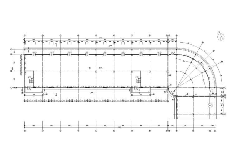 [广东]L型宿舍楼建筑施工图（含效果图）-04A段一层平面图