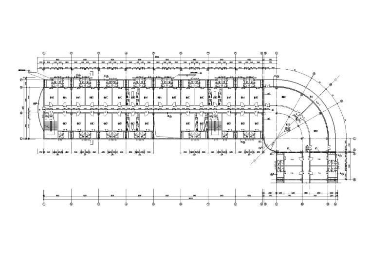 [广东]L型宿舍楼建筑施工图（含效果图）-06A段三层平面图