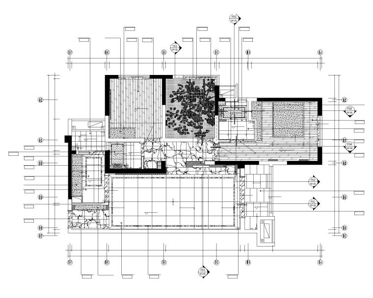 眉山凯旋国际公馆三居室样板室内装修施工图-4地面铺装图