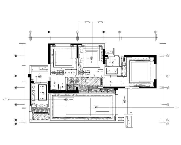 眉山凯旋国际公馆三居室样板室内装修施工图-3灯具定位图