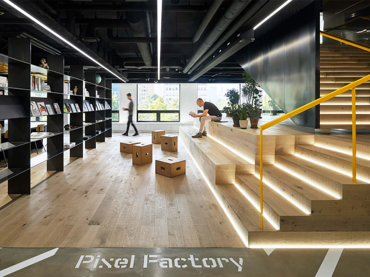 办公空间设计现代资料下载-韩国Pixel Factory数字现代卡办公空间