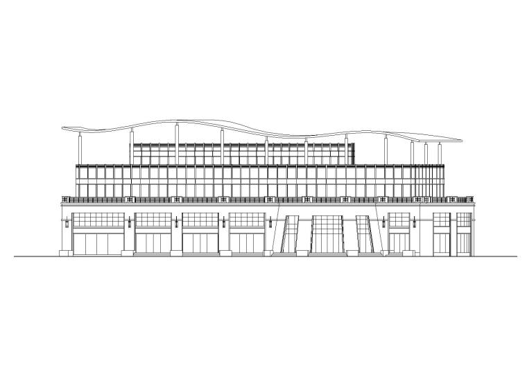 钢结构会所建筑施工图资料下载-异形屋顶多层会所建筑施工图