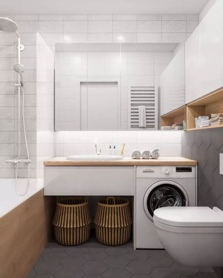卫生间墙面装修资料下载-卫生间这样设计，能省掉好多家务活儿！