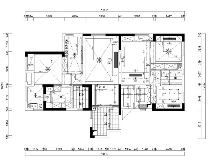 国际百纳徐小姐雅居设计全套施工图+效果图-5灯具定位图