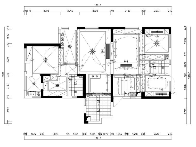 国际百纳徐小姐雅居设计全套施工图+效果图-6开关布置图