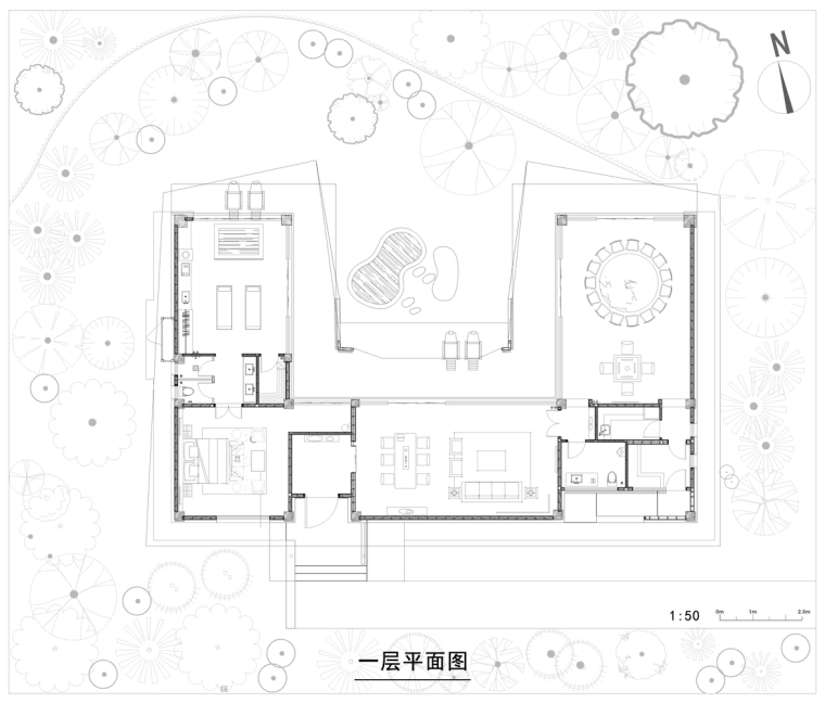 福州首开国仕府温泉会馆-一层平面