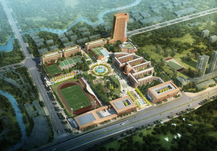 重庆农业水土保持资料下载-[重庆]现代风格学校建筑模型设计