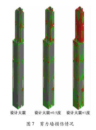 重庆来福士广场北塔楼四巨柱体系研究与改进-剪力墙损伤情况