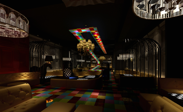 WEB酒吧室内装饰施工图+效果图-4室内角度1（没点光）