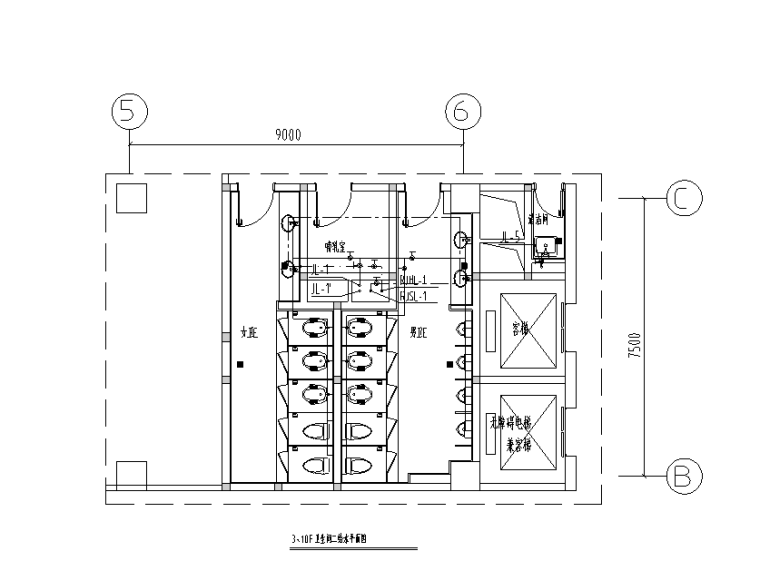 给排水工具资料下载-苏州十层办公大楼卫生间给排水施工图