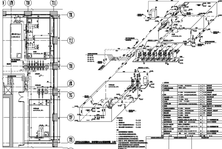 上海31层超高层甲级写字楼给排水施工图-冷却塔补水水泵房详图