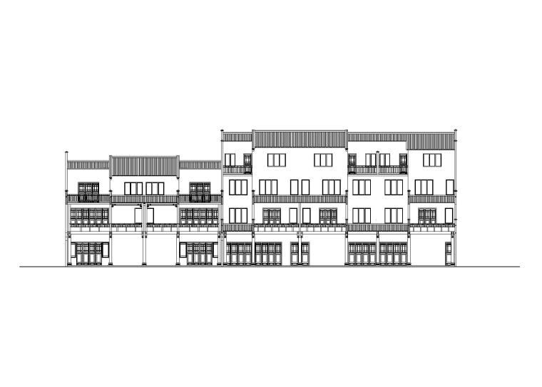 外立面仿古资料下载-仿古民居建筑施工图（CAD）