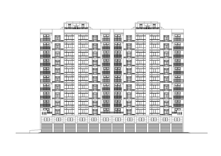 双户联排别墅建筑施工图资料下载-某底商高层住宅建筑施工图（带效果图）