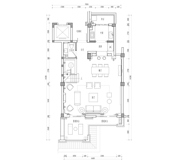 福州装修公司装修资料下载-福州金辉半岛两居室别墅样板房装修施工图