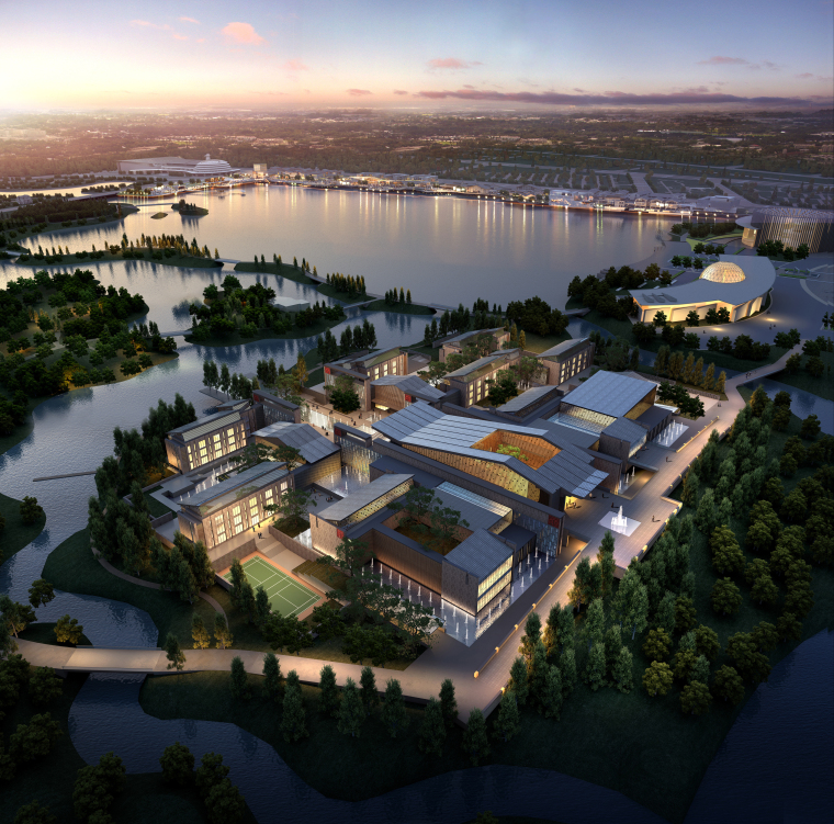 3000m酒店设计效果图资料下载-宁波湖景精品酒店高清效果图+规划设计方案