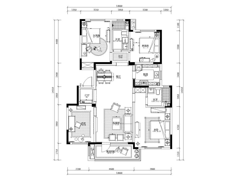 欧式小户型样板间资料下载-招商海德公学E地块140㎡样板间装修施工图