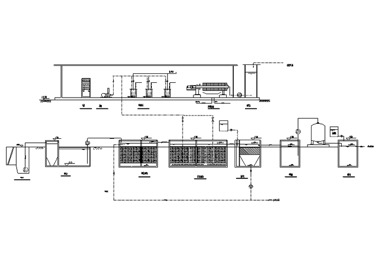 污水处理建筑图纸资料下载-某镇污水处理站工艺施工图