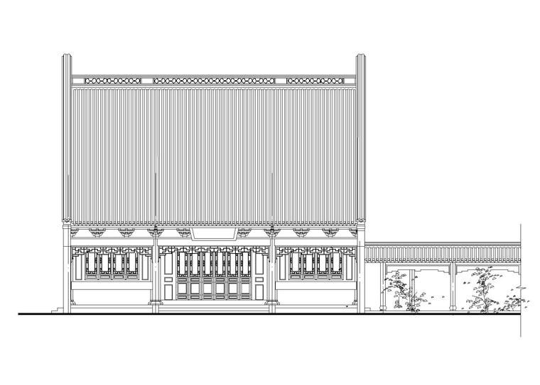 [浙江]杭州市上天竺法喜讲寺建筑施工图-立面图1