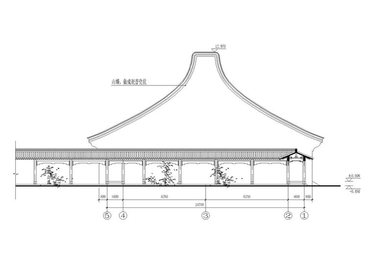 [浙江]杭州市上天竺法喜讲寺建筑施工图-立面图3