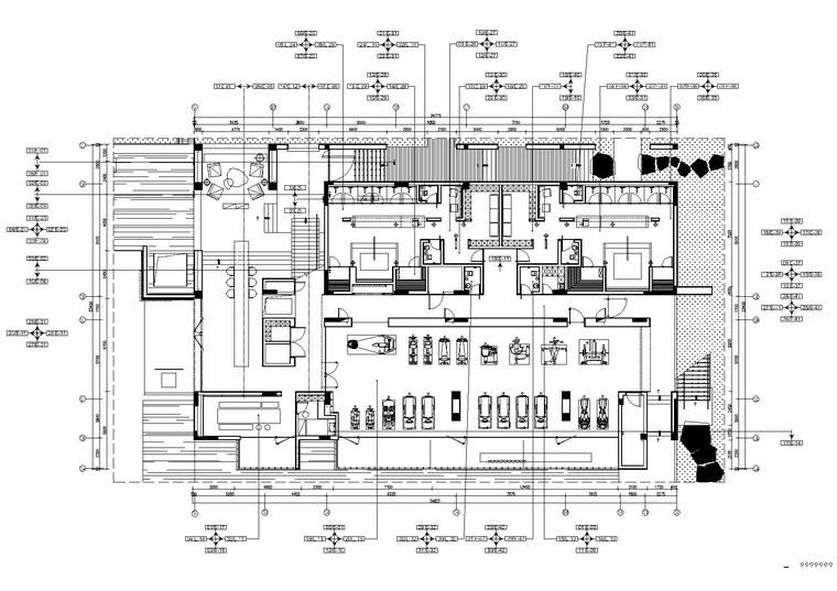 东仓建设-时代天荟会所摄影+CAD全套施工图-首层立面索引图