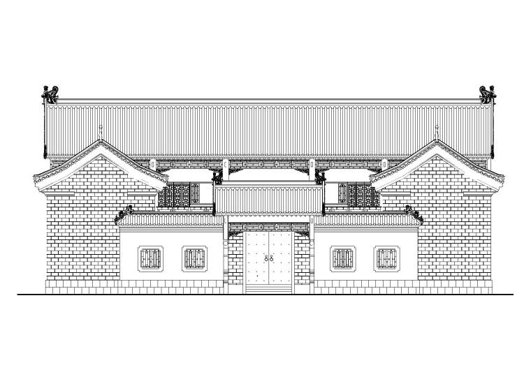 中式四合院免费下载资料下载-仿古四合院建筑设计施工图(带效果图)