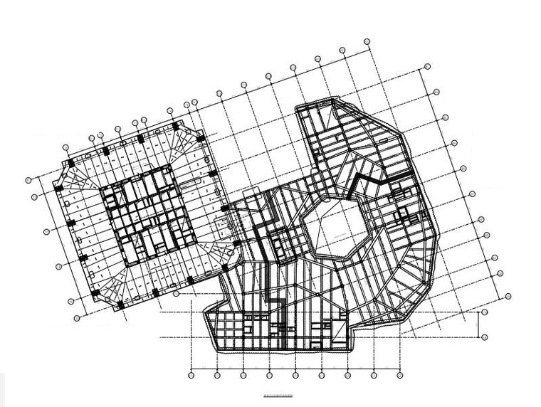 裙房五层结构平面布置图
