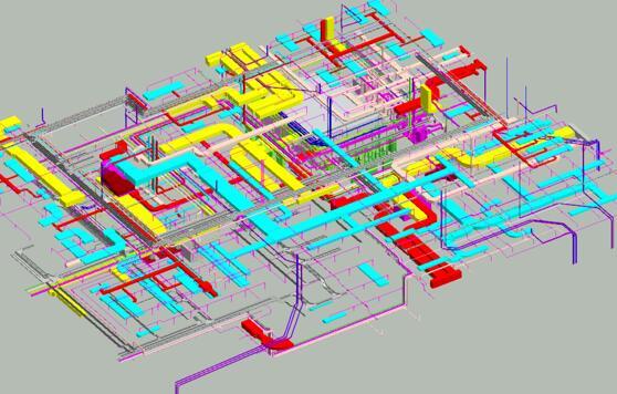 机电BIM项目阶段成果汇报ppt-机电管线BIM模型（图书馆）