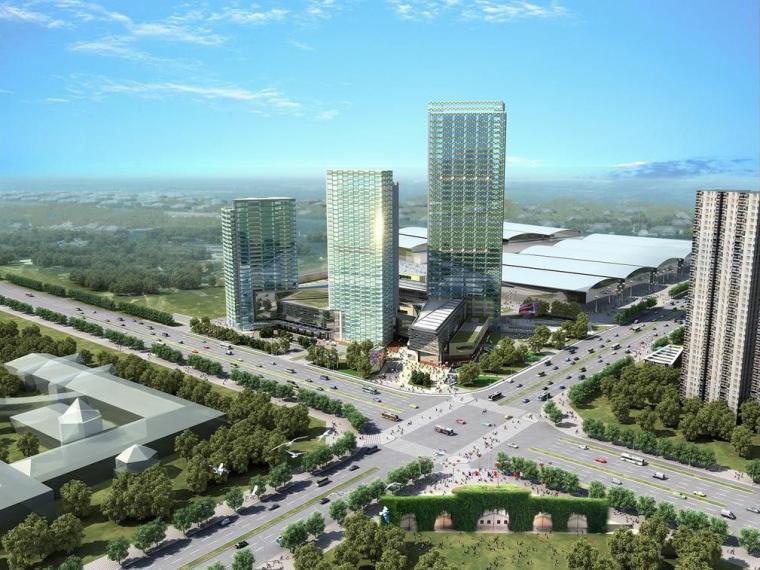 商场购物中心建筑资料下载-[上海]浦东嘉里中心建筑模型设计