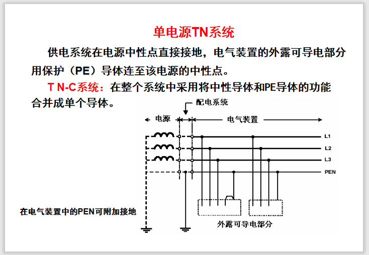 接地故障保护  106页-单电源TN系统