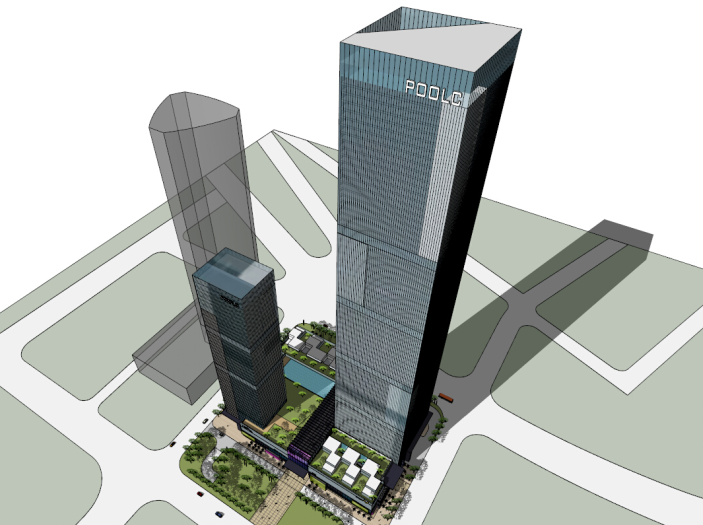 超高层建筑综合体模型资料下载-超高层商业综合体建筑模型设计