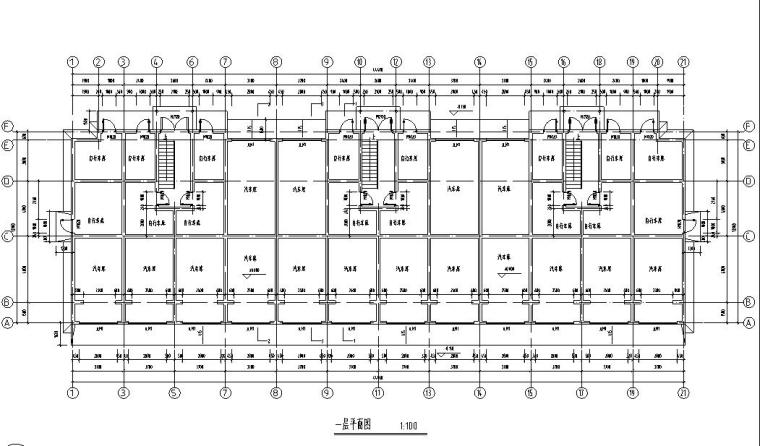 60平米阁楼户型平面图资料下载-六层阁楼层框架结构三单元每单元2户户型图