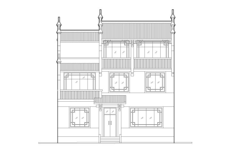 藏族吊脚楼施工图资料下载-[湖南]湘西马头墙三层吊脚住宅楼建筑施工图