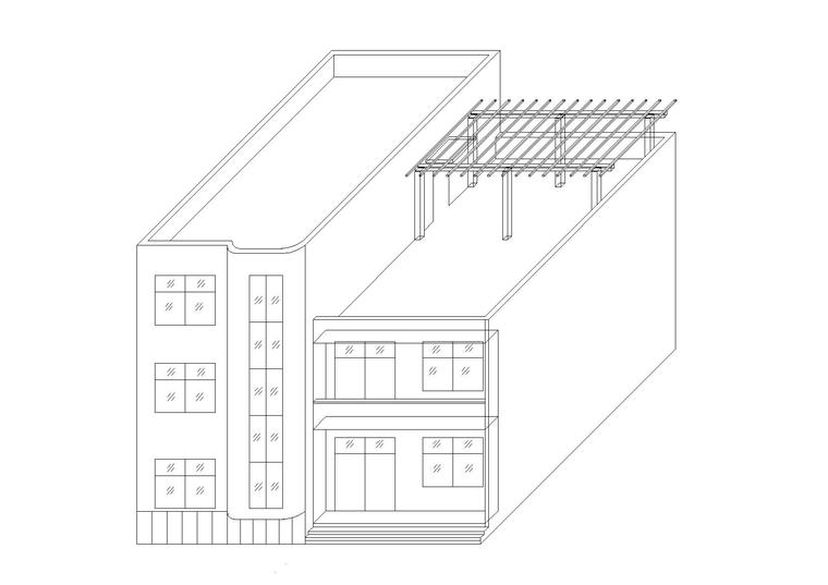 三層帶露天平臺住宅樓建築施工圖