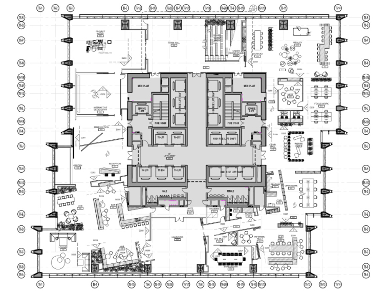 大冲知名地产城展示区全套施工图+效果图+物料书-知名地产城公建区展示区