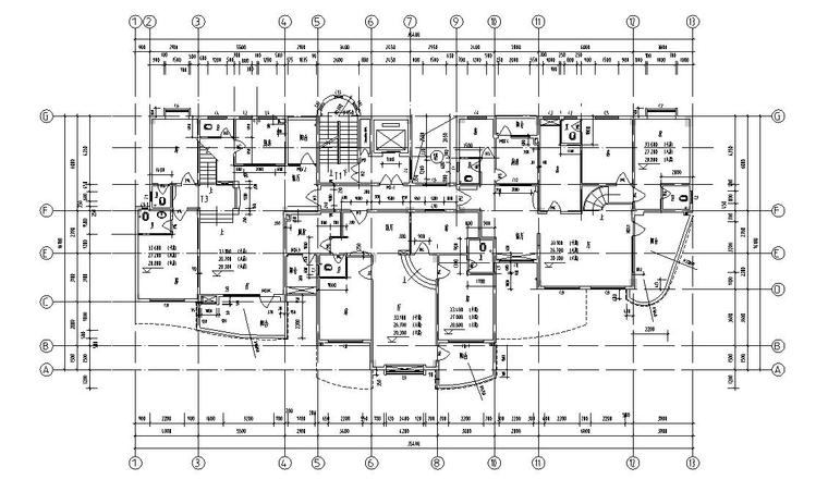 13层1梯3户住宅楼户型设计图-六、八