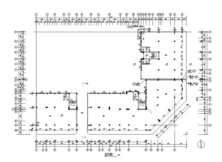 住宅建筑户型图设计资料下载-六层L型住宅三单元混合户型图设计