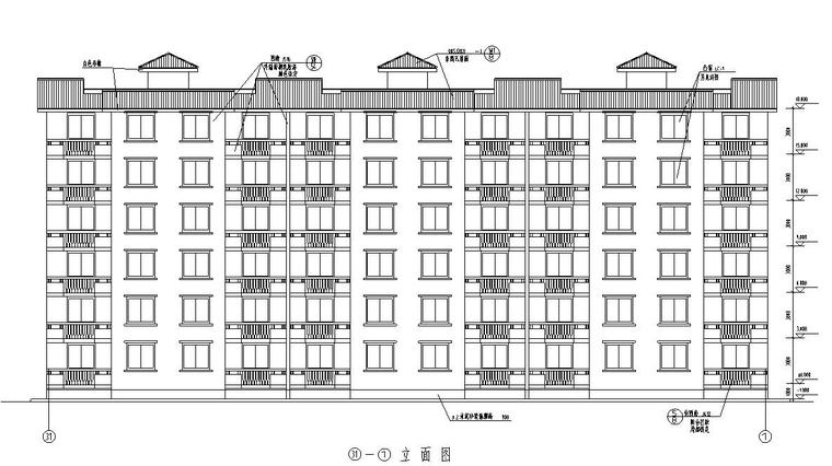 六层经济适用房三单元每单元2户对称户型图