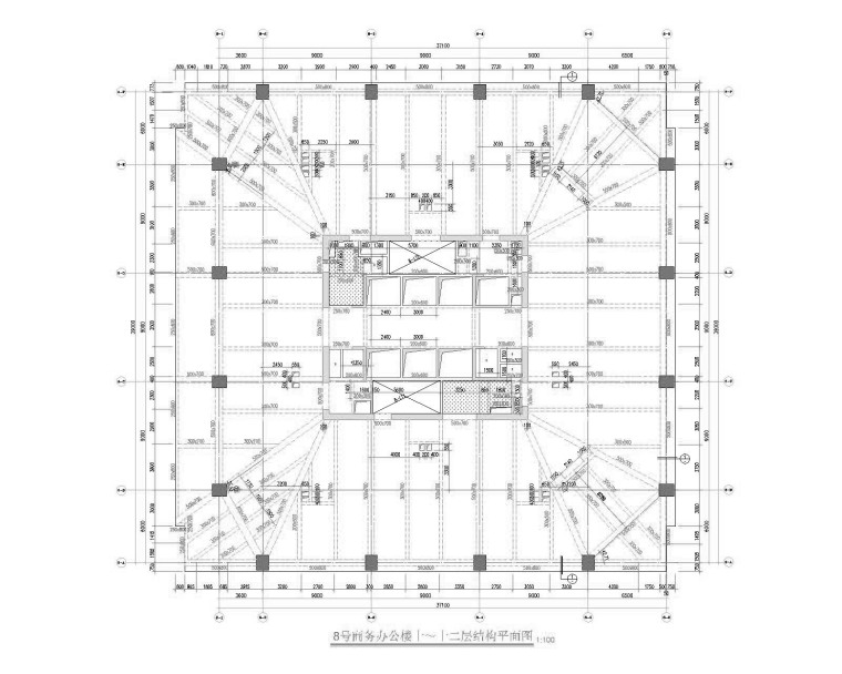 十层结构图建筑图资料下载-21层框筒结构超高层商务办公楼建筑结构图