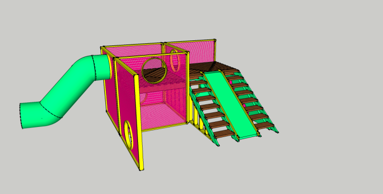 儿童娱乐园CAD资料下载-儿童娱乐设备滑滑梯SU模型