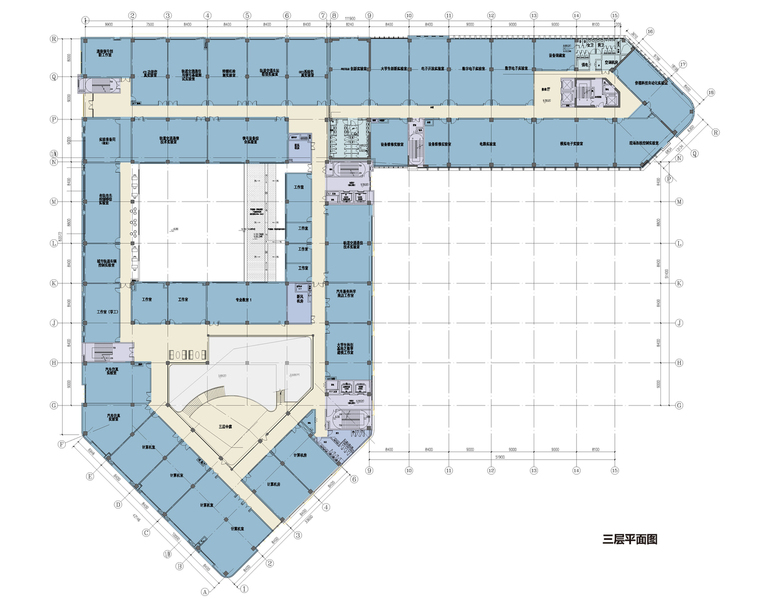 上海现代交通工程中心-13-三层平面图
